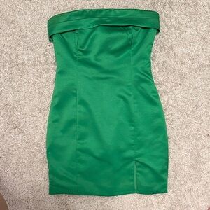 Away Strapless Dress in Vibrant Green